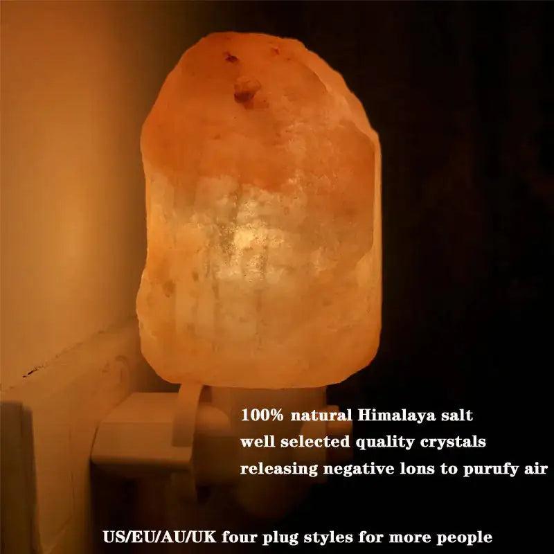 Himalayan Salt Lamp Natural Crystal Hand Carved Night Light Home Decor Air Purifying with Plug Release negative ions Warm white - thQXxTJ4K1DP4Bv