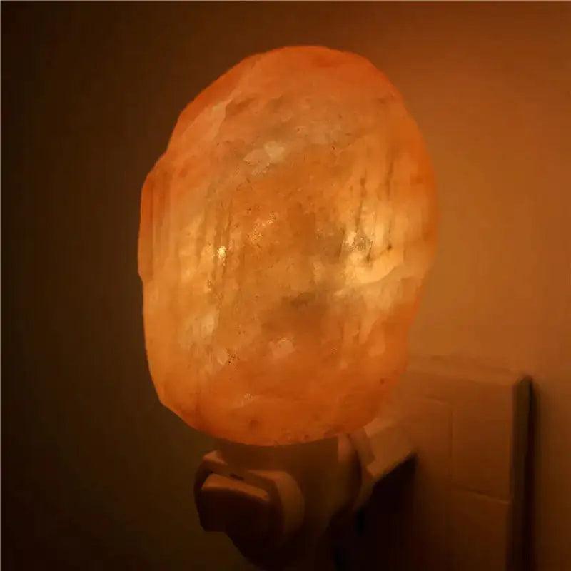 Himalayan Salt Lamp Natural Crystal Hand Carved Night Light Home Decor Air Purifying with Plug Release negative ions Warm white - yTIWytQ1FO5YIRr